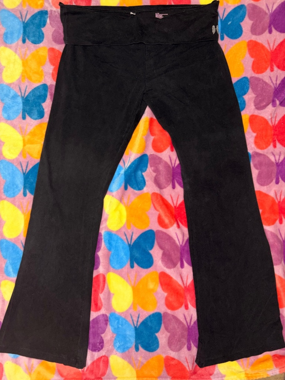 Victoria Secret LOVE Fold Over Flare Leggings